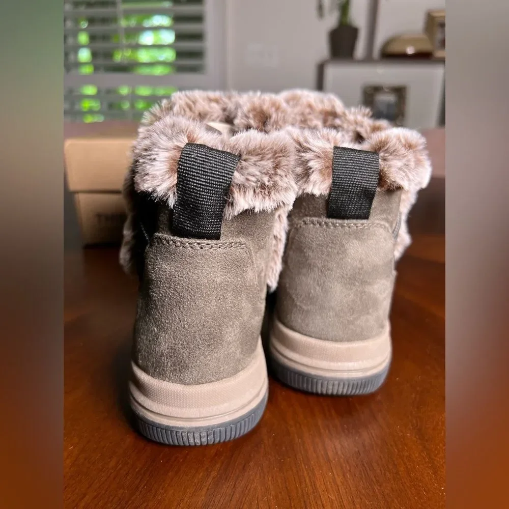 Clark's Cloudsteppers Breeze Fur Dark Olive Ankle Boot 🔥 Size 6.5 🔥 NEW